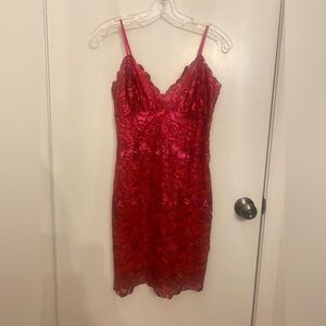 Guess Metallic Hot Pink Lace Dress